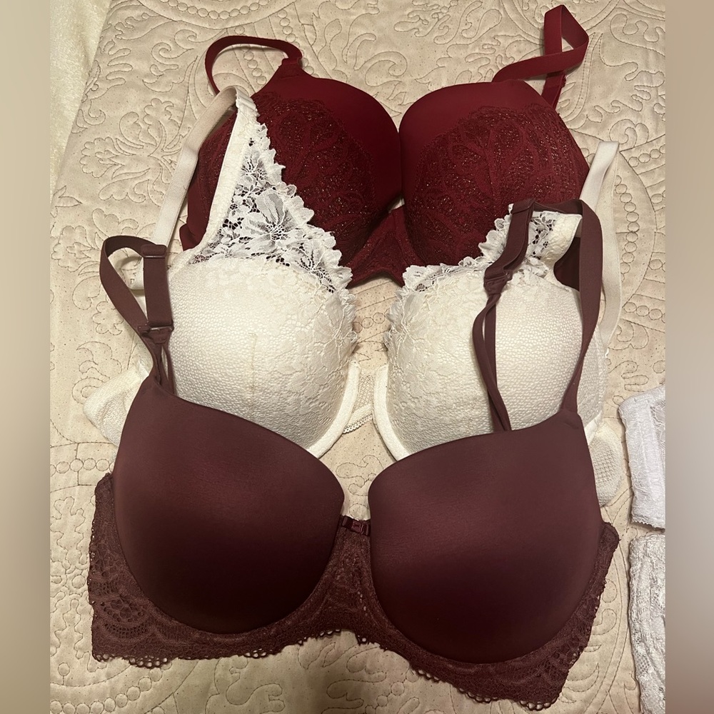 Lot of five bras.
